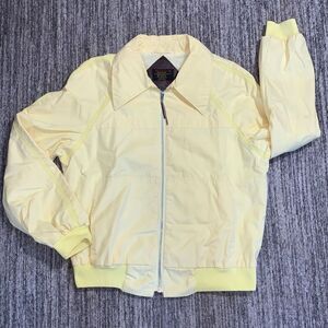 Vintage Richman Brothers Women's Medium Nylon Butter Yellow Full Zip Jacket‎